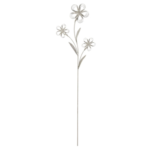 Gartenstecker - Blumen - grau - aus Metall - ca. 110 x 31 cm