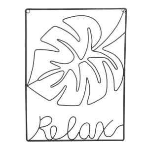 Wandbild - Relax - schwarz - aus Metall - ca. 30 x 1 x 40,5 cm