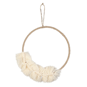 Dekohänger - Makramee Ring - aus Textil - ca. 20 x 23 cm