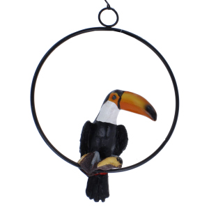 Dekohänger - Tucan - aus Polyresin und Metall - ca. 18 x 7 x 28 cm