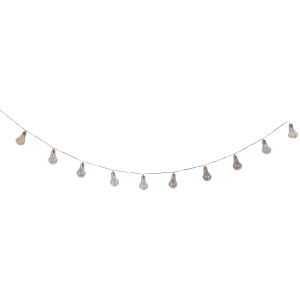 10er Solar LED Party-Lichterkette - warm weiß - aus Kunststoff - ca. 380 cm