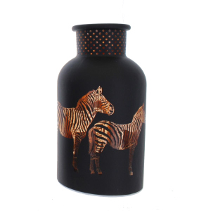 LED Leuchtdeko - Zebras - aus Glas - ca. 10 x 19 cm