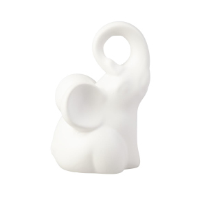 Elefant sitzend - weiß - aus Dolomit - ca. 10,5 x 9,5 x 15,5 cm