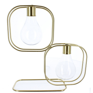 Doppelvase - 2 Glühbirnen - aus Metall und Kunststoff - ca. 25 x 9 x 25,5 cm