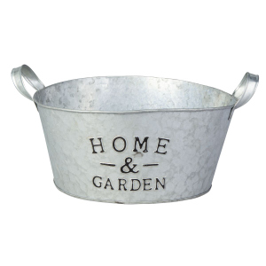 Übertopf - Home & Garden - aus Metall - ca. 25 x 12/ 15,5 x 21 cm