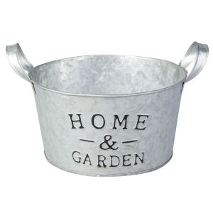 Übertopf - Home & Garden - aus Metall - ca. 20 x 11/ 14,5 x 17 cm