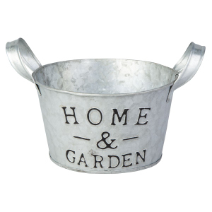 Übertopf - Home & Garden - aus Metall - ca. 16 x 9,5/ 13,5 x 12,5 cm