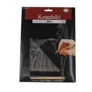 Besttoy - Kratzbild - Pferd - Silber