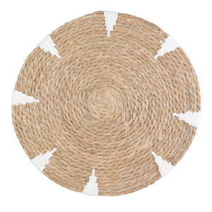 Deckchen rund - braun/creme - aus Naturfaser - ca. 40 x 0,5 cm