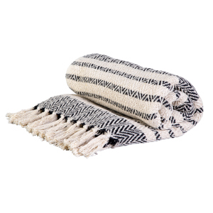 Deko-Decke mit Quasten - aus Textil - ca. 150 x 125 cm - 1 Stück