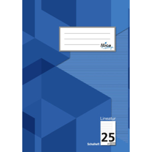 Doppelheft A4 - Lineatur 25 - liniert mit Rand - 32 Blatt