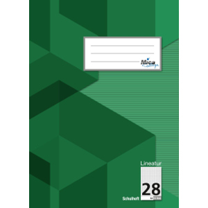 Doppelheft A4 - Lineatur 28 - kariert mit Doppelrand - 32 Blatt