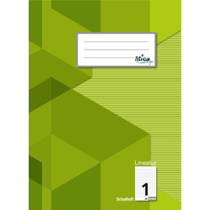 Schulheft A4 - Lineatur 1 - liniert mit Kontrastlineatur - 16 Blatt