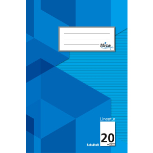 Schulheft A4 - Lineatur 20 - blanko mit Linienblatt - 16 Blatt