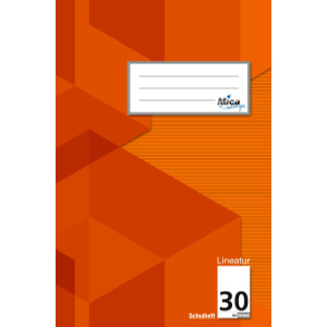 Schulheft A4 - Lineatur 30 - blanko mit Linienblatt - 16 Blatt