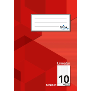 Schulheft A5 - Lineatur 10 - kariert mit Rand - 16 Blatt