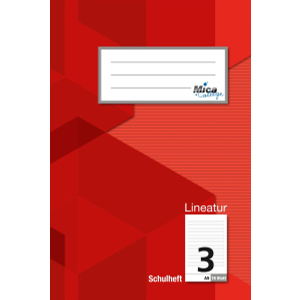 Schulheft A5 - Lineatur 3 - liniert - 16 Blatt