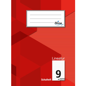 Schulheft A5 - Lineatur 9 - liniert mit Rand - 16 Blatt