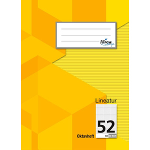 Oktavheft A6  - Lineatur 52 - kariert  - 32 Blatt