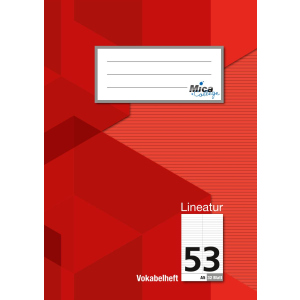 Vokabelheft A5 - Lineatur 53 - 2 Spalten - 32 Blatt