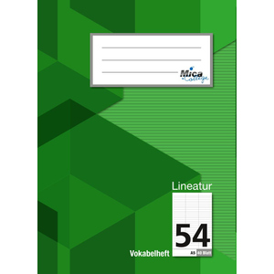 Vokabelheft A5 - Lineatur 54 - 3 Spalten - 40 Blatt