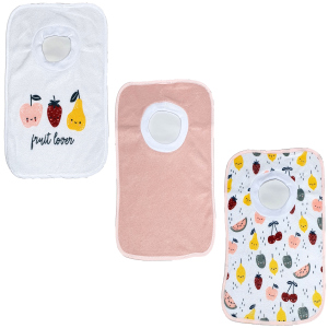 Schlupflätzchen - 3 Stück - rosa