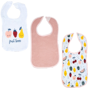 Klettlätzchen - 3 Stück - rosa