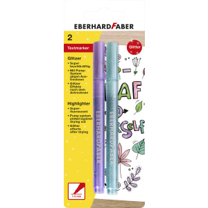 Textmarker - Glitzer Pastell - lila, blau