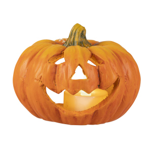 Windlicht Kürbis orange - ca. 11 x 10 x 8,5 cm