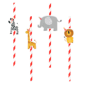 6 Trinkhalme - Safari - 20 cm