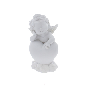 Putte stehend mit Herz - ca. 9 x 6,5 x 14,5 cm