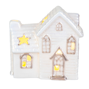 Haus mit LED - ca. 11,5 x 5,5 x 10,5 cm