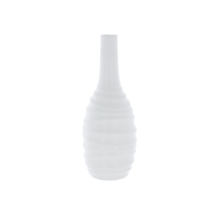 Vase bauchig - weiß - ca. 10,5 x 27,5 cm