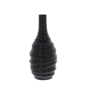 Vase bauchig - schwarz - ca. 9 x 20,5 cm