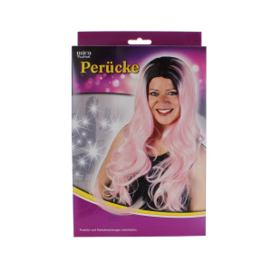 Langhaarperücke - pink/schwarz - für Damen