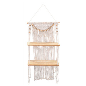 Makrameeregal mit 2 Böden - ca. 82 / 104 x 41 cm