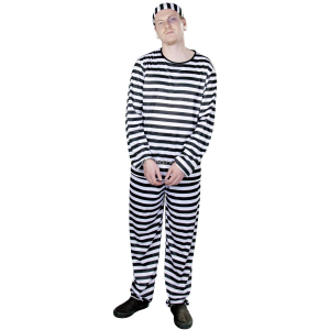 Sträflingskostüm - für Erwachsene - 3-teilig