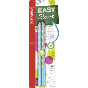 EASYgraph - Start - Dreikant-Bleistift für Linkshänder - blau - 2 Stück