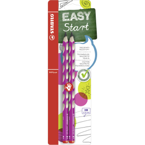 EASYgraph - Start - Dreikant-Bleistift für Rechtshänder - pink - 2 Stück