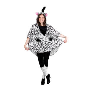 Kostüm - Poncho Zebra - für Erwachsene - Einheitsgröße