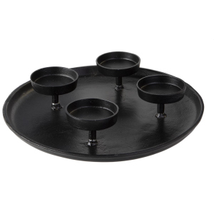 Adventskerzenhalter schwarz - ca. 32,5 x 5 cm