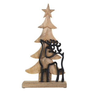 Baum mit Hirsch - ca. 19 x 5 x 37 cm