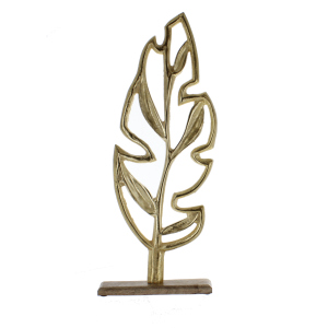 Blattsilhouette gold/braun - ca. 18 x 6 x 51 cm