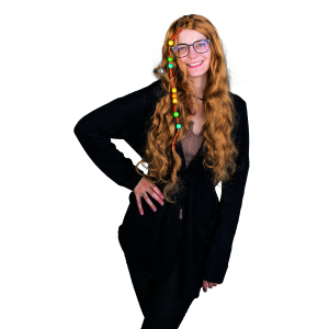 Perücke Hippie - mit Perlenzopf - für Erwachsene 