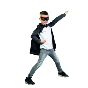 Faschingsset - Superheld schwarz - für Kinder - 2-teilig