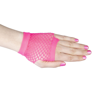 Netzhandschuhe - für Erwachsene - kurz - pink