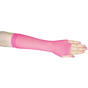 Netzhandschuhe - für Erwachsene - lang - pink