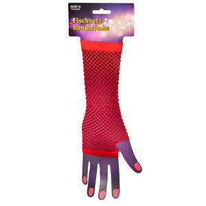 Netzhandschuhe - für Erwachsene - lang - rot