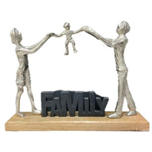 Familie auf Platte - ca. 35 x 7,5 x 27 cm