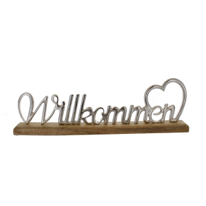 Standdeko - Schriftzug - Willkommen - ca. 47,5 x 5 x 15 cm